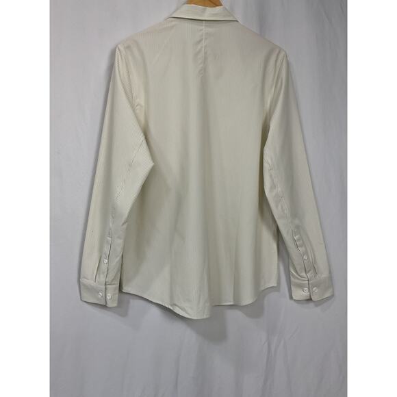 Lululemon New Venture White Polyester Classic-Fit Long-Sleeve Shirt Size M - Picture 3 of 4
